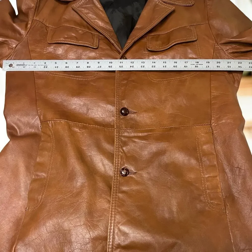 Vintage Men’s 1970’s Reed Sportswear Leather Coat Size L